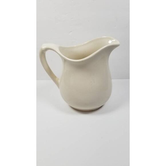 Vintage Milk Pitcher, Off White, Farmhouse Pottery, Utensil Holder - Picture 3 of 5